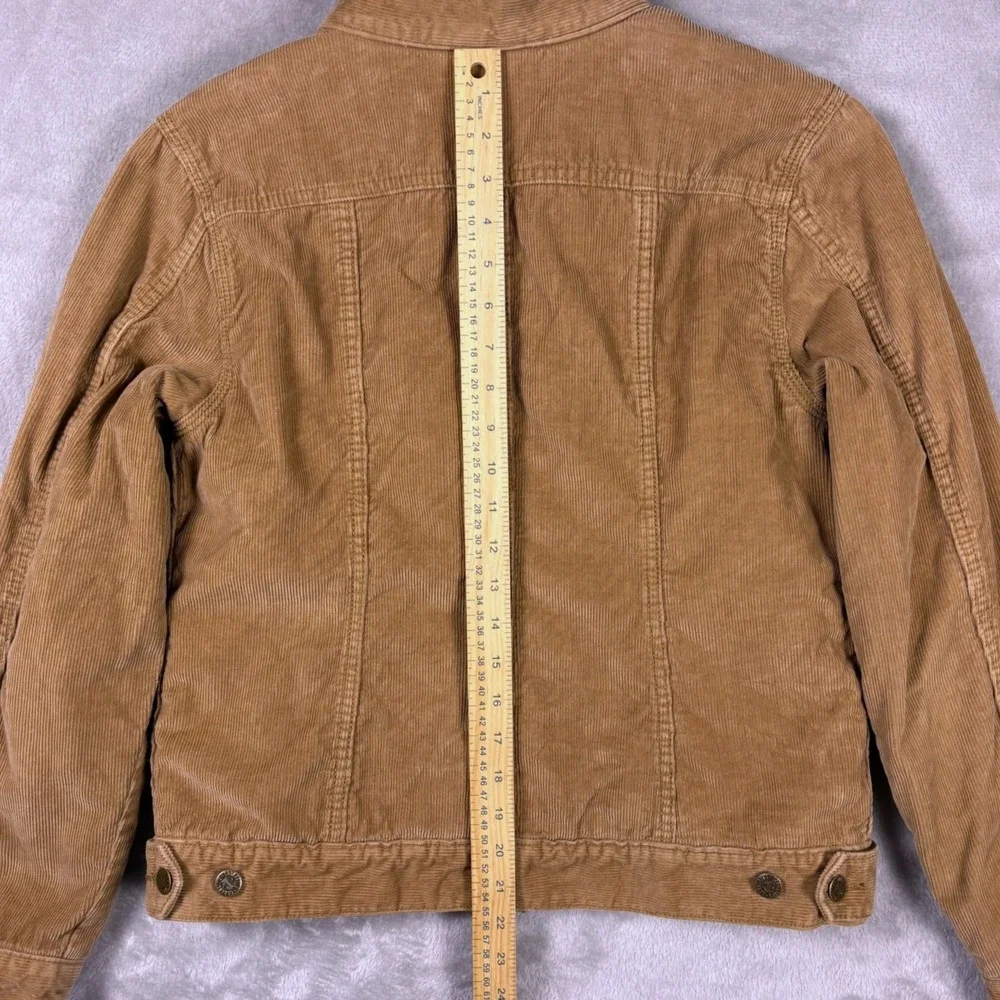 Carhartt Sherpa Lined Corduroy Jacket Women's‎ Small Tan Trucker Coat Work Wear